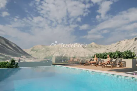 Two-bedroom apartment in premium complex with pool in Dobrota (Boka-Kotor municipality)