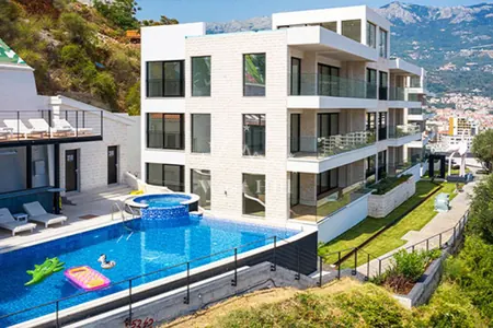 Apartments for sale in Budva with sea views in a complex - object 4182