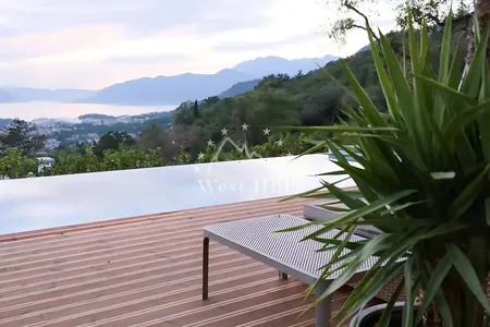 Modern townhouse with panoramic views of the sea, mountains and bay near Tivat