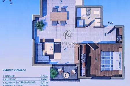 Jednosoban stan na prodaju (1+1) u novoj izgradnji sa pogledom na planine i grad u Baru