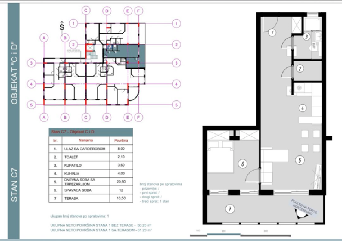 1 bedroom apartment for sale in a complex under construction in Baošići.