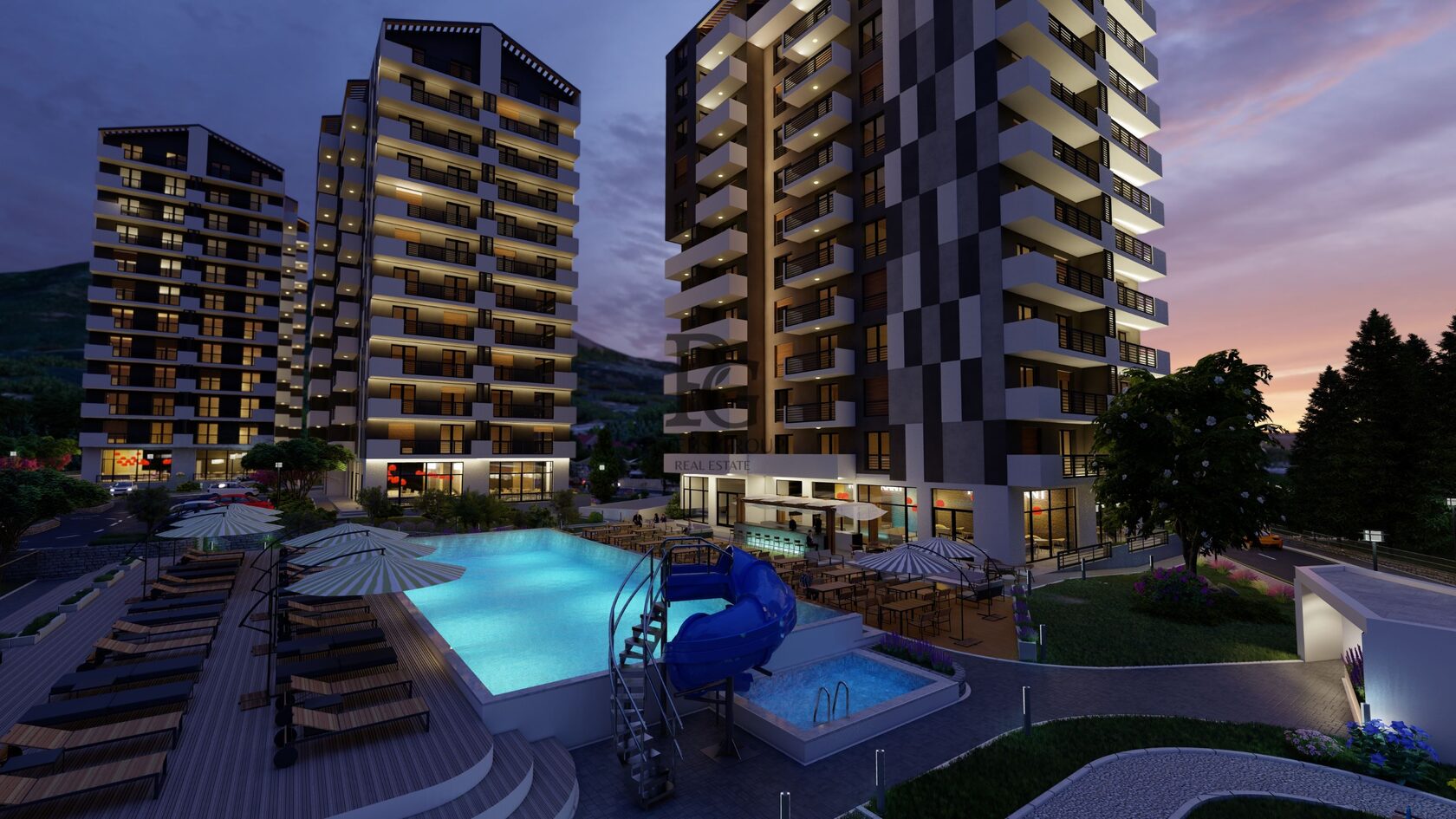 Studio apartman u zgradi u izgradnji sa bazenom u Baru je na prodaju.