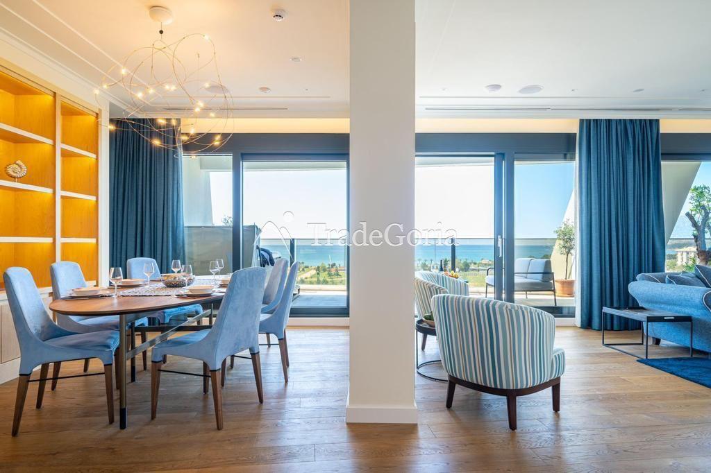 Spacious luxury designer apartment with panoramic sea view in modern complex in Bar
