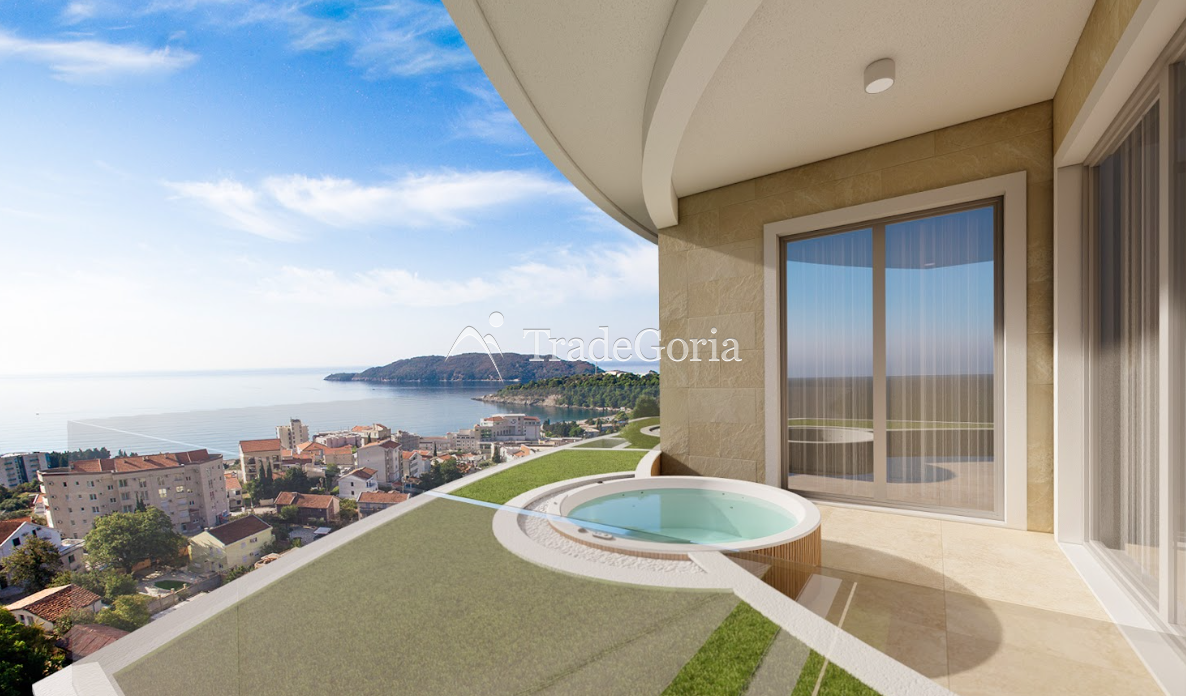 Apartment with Two Bedrooms in Premium Complex with Pool and SPA in Becici (Budva Riviera)