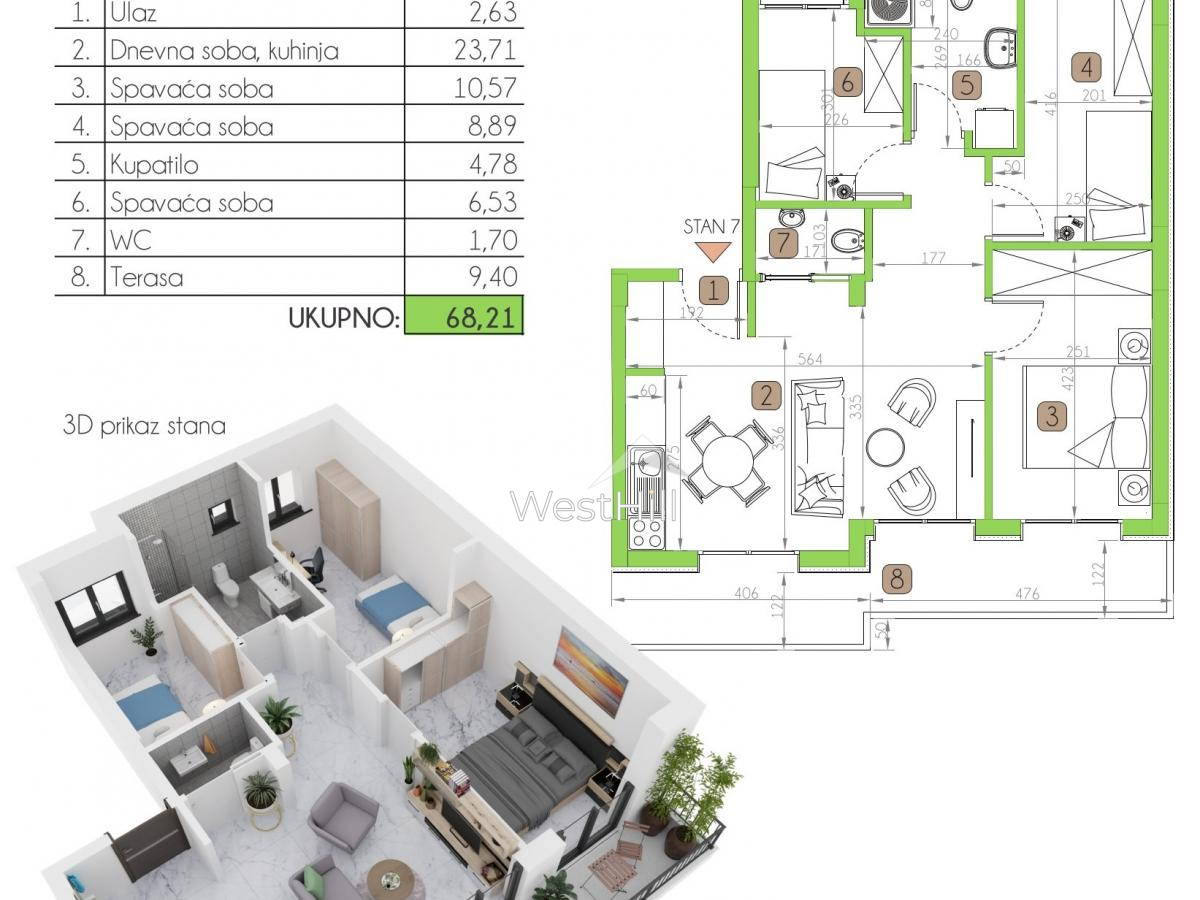 Apartments in einem neuen Wohnkomplex in Dobrota