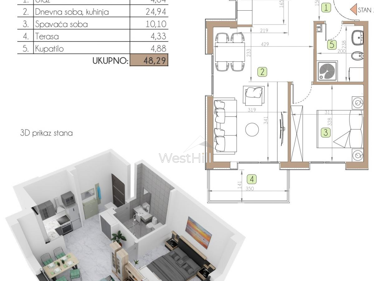 Apartments in einem neuen Wohnkomplex in Dobrota