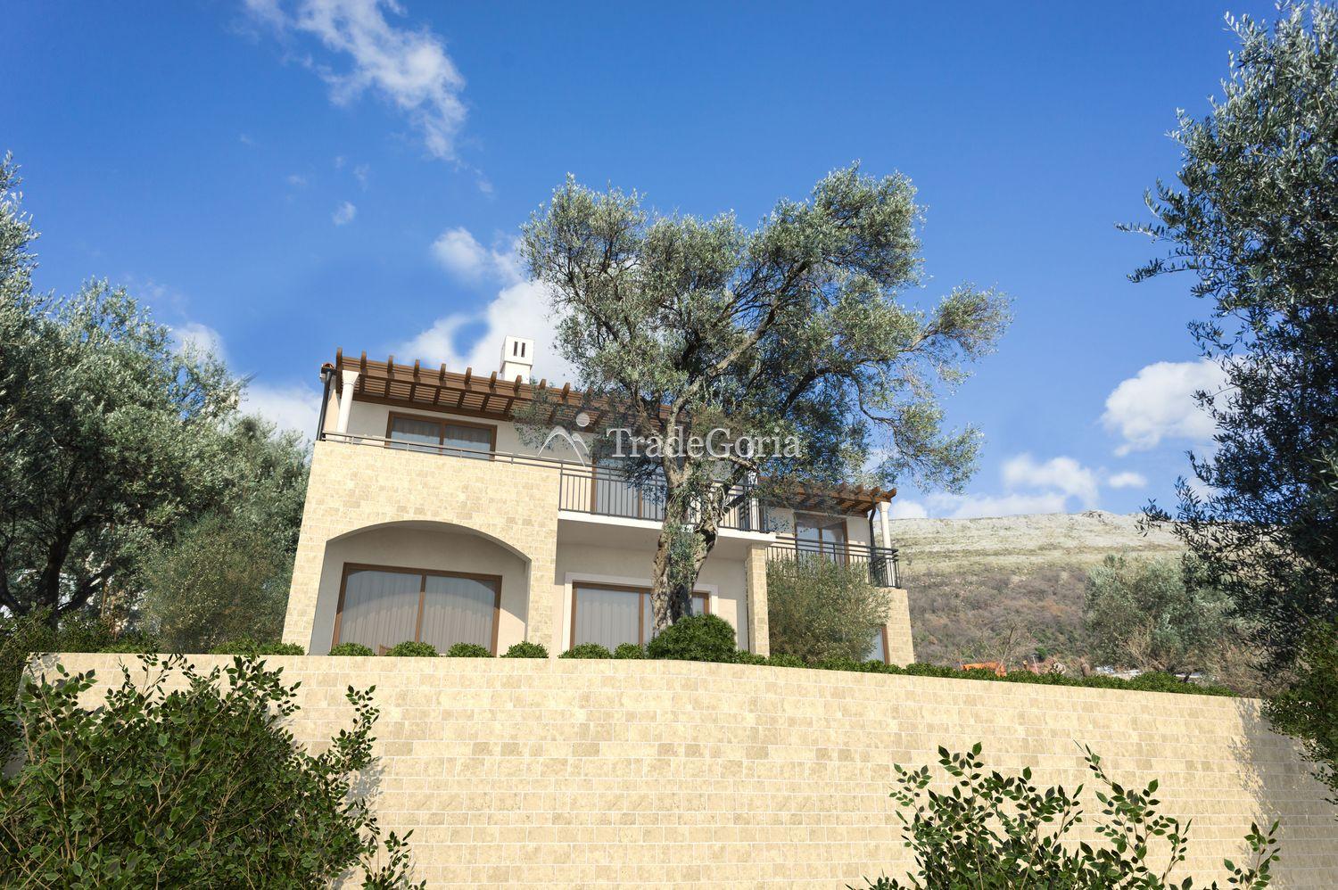 New 2-storey stone villa with pool in Petrovac