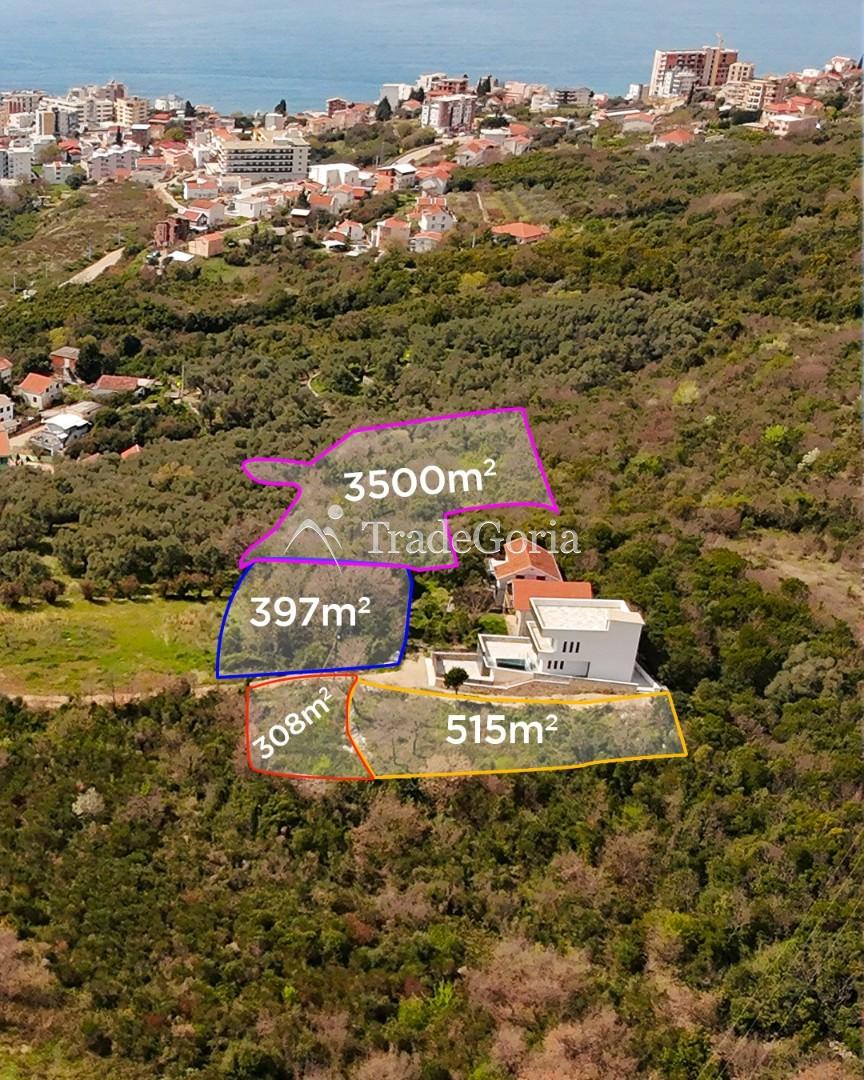 Na prodaju: Urbanizovani placevi sa pogledom na more, Dobrota, Veliki Pjesak