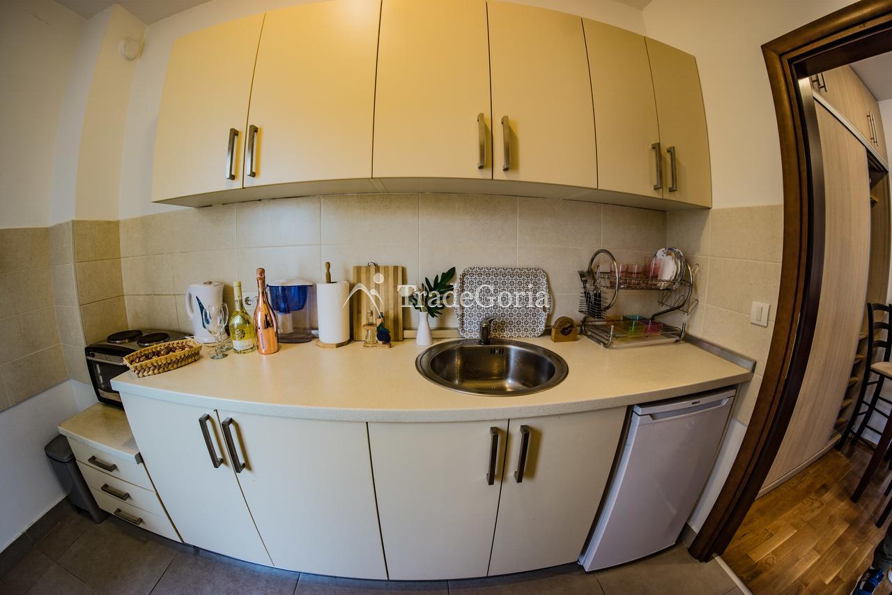 For rent in season spacious studio in Budva.
