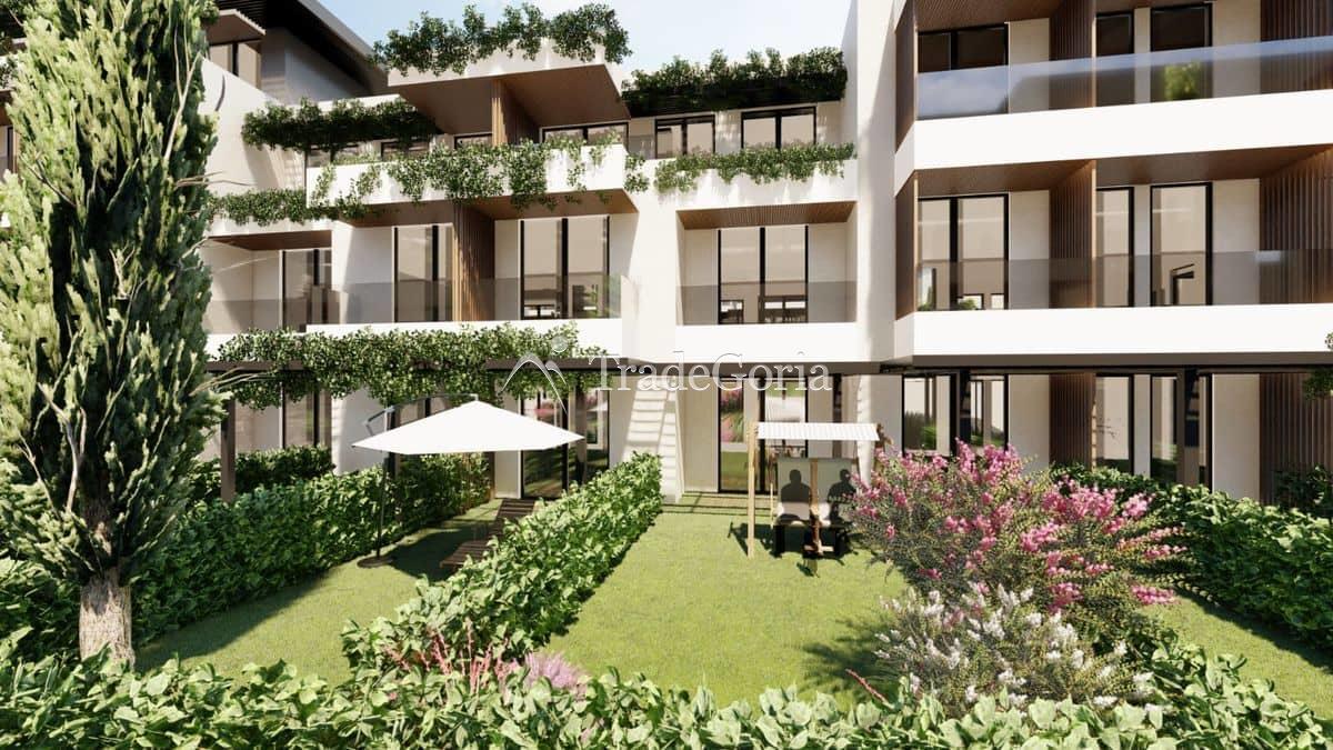 Studio with garden and terrace in a new complex with pool