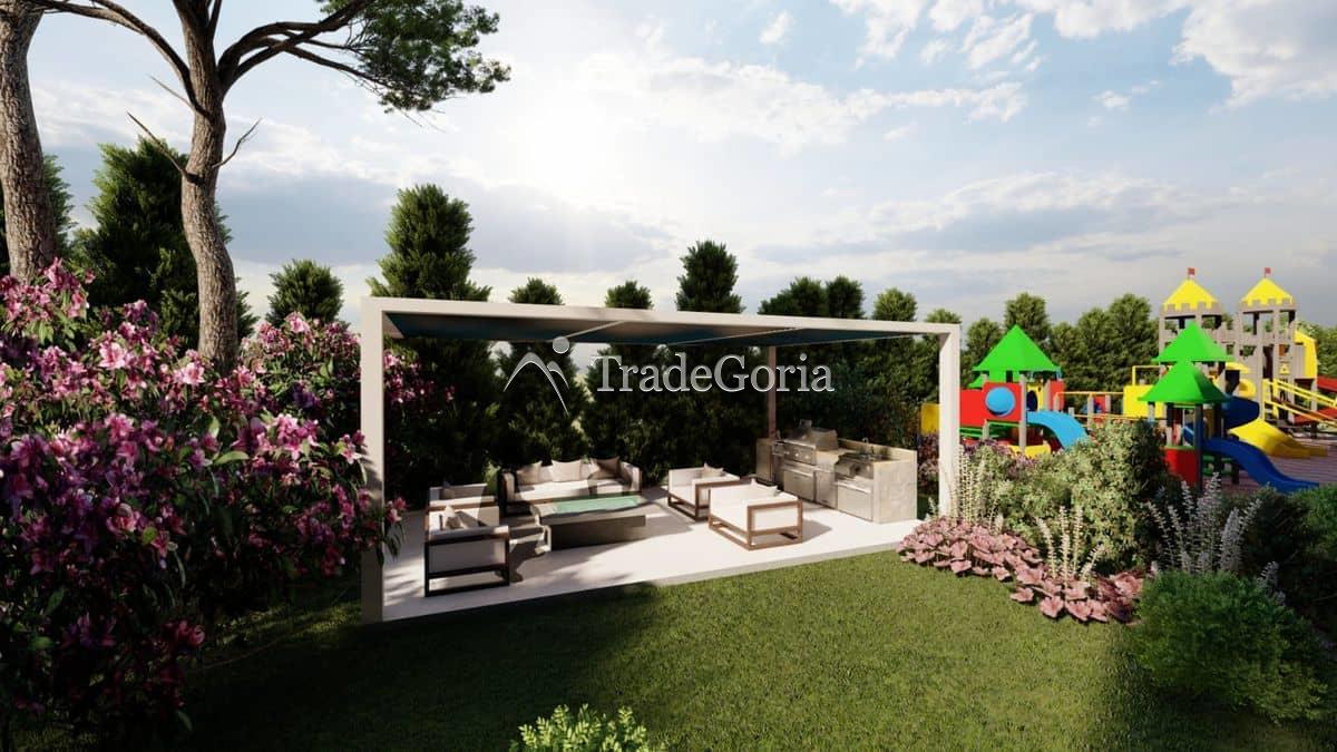 Studio with garden and terrace in a new complex with pool