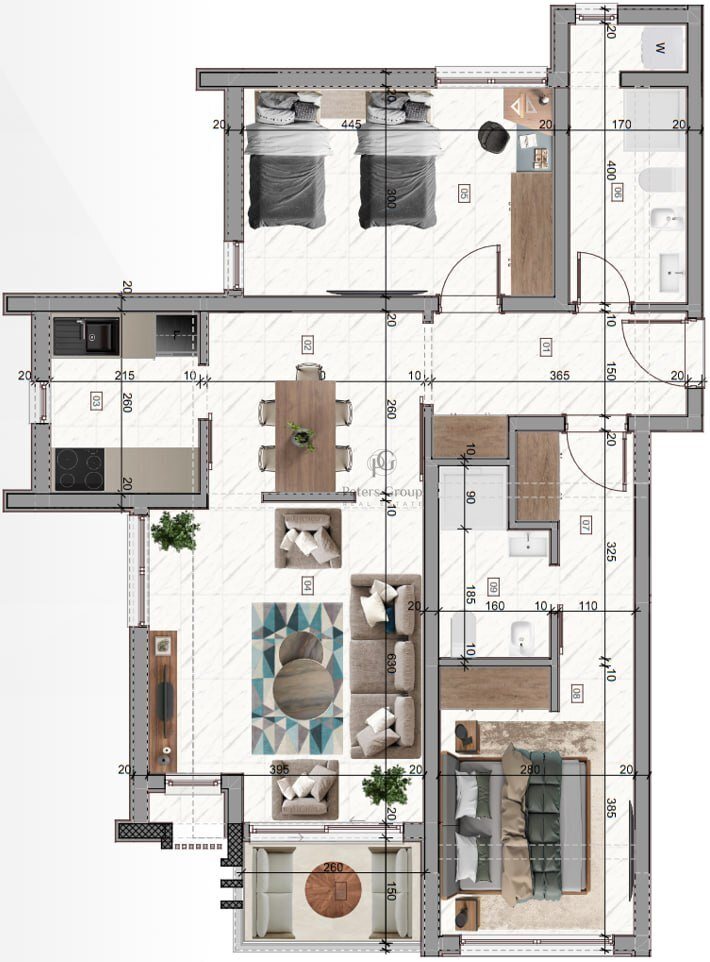 2-Zimmer-Wohnung in Bar mit Meerblick und Bergblick