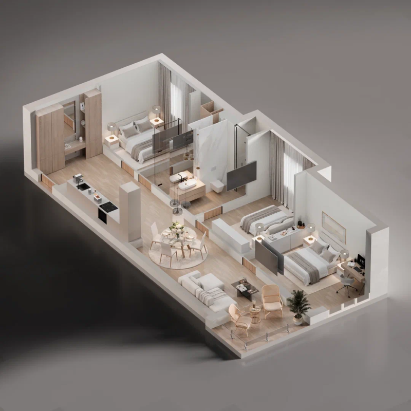 Three-room apartment for sale 85 m2 in Becici, Anatolia complex